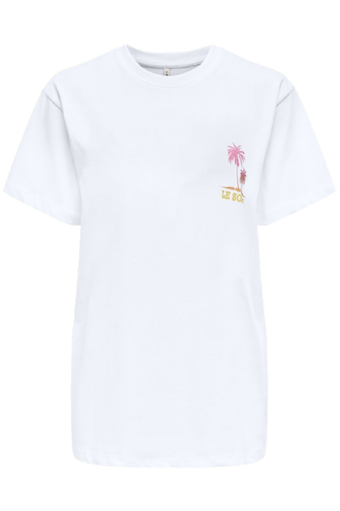 ONLVIVVI LIFE S/S LOVELY TOP CS JRS 15357393 BRIGHT WHITE/SOLEIL